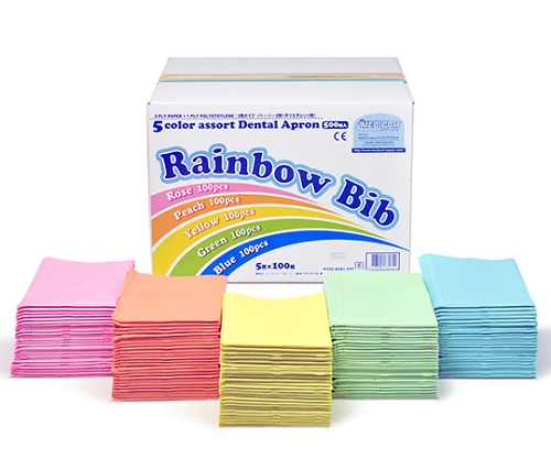 レインボービブエプロン 1箱（500枚入）