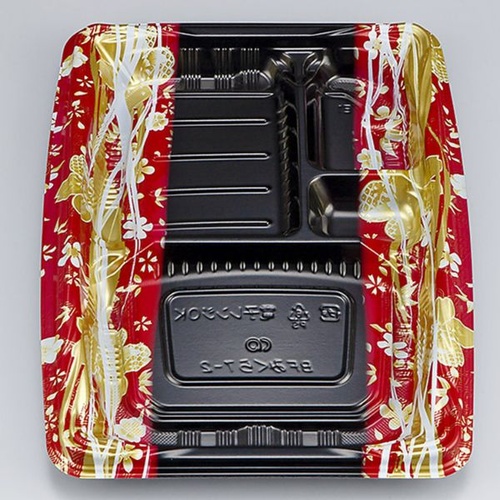 シーピー化成 弁当容器 BFみくら7-2 春菜赤 本体画像