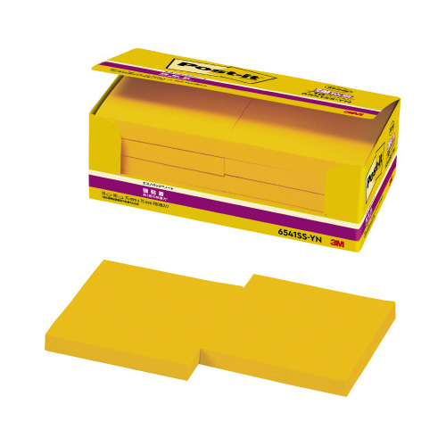 ポストイット　強粘着７５×７５　ネオン　黄　１０冊画像