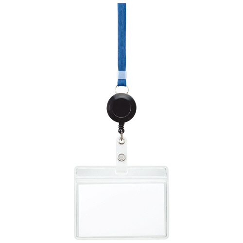 ﾘｰﾙ式吊下げ名札 ﾁｬｯｸなし 青 1個画像