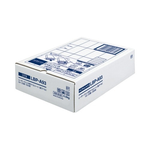 モノクロレーザー用ラベル　Ａ４　２０面　５００枚画像