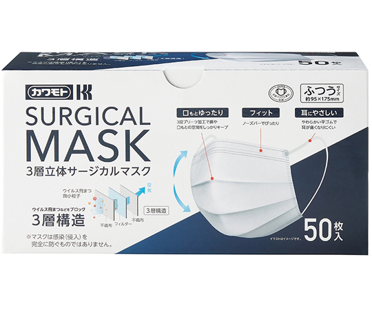 3層立体サージカルマスク 50枚入画像