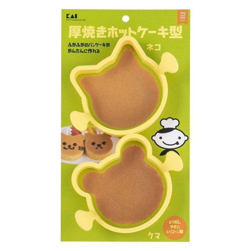 ホットケーキ型 厚焼き ネコ クマ シリコン製画像