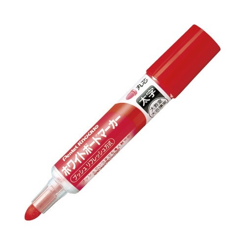 ホワイトボードマーカー　ノックル　太字丸芯　赤５本画像