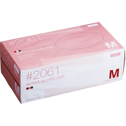 ニトリル　使いきり手袋　粉なし　M　ピンク　1箱(250枚)画像