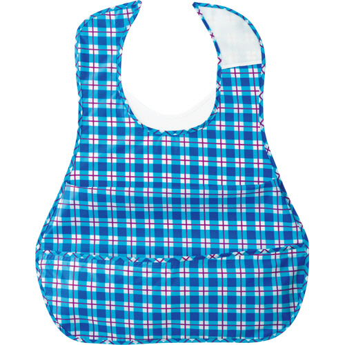 ﾌﾟﾗｽﾊｰﾄ こぼれにくい食事用ｴﾌﾟﾛﾝ ﾎﾟｹｯﾄ付ｻｲﾄﾞﾀｯｸ ﾌﾞﾙｰ 1ｾｯﾄ(5枚)画像