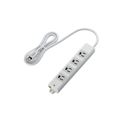 工事用抜け止めタップ　３Ｐ　４個口　１ｍ　グレー画像