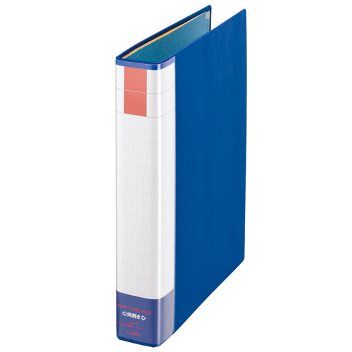 ﾊﾟｲﾌﾟ式ﾌｧｲﾙ 環境両開きA4 300枚 30mmとじ 背幅51mm ﾌﾞﾙｰ 1冊画像