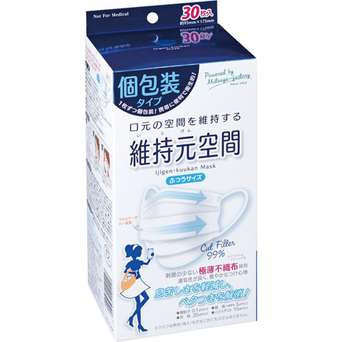 個包装　維持元空間マスク　ふつう　３０枚画像