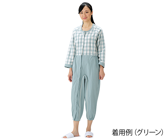 制菌前開き介護用ねまき （ロック機能付） グリーン／S画像