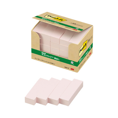 ポストイット　再生紙見出し５０×１５　ピンク２５冊画像