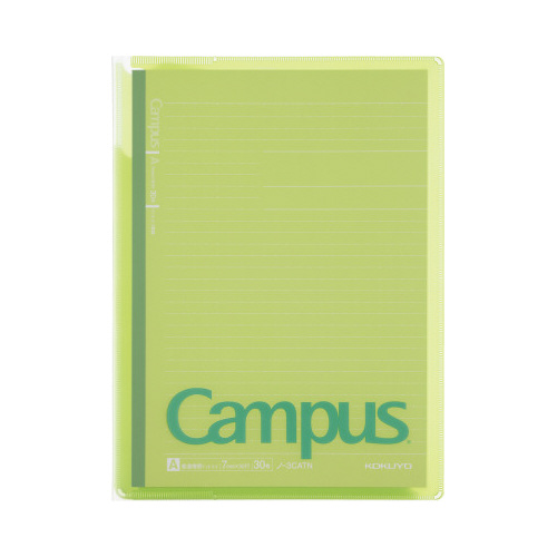 キャンパスカバーノート　プリント収容ポケット付　緑