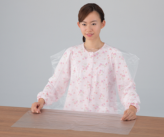 プロシェア食事用PEエプロン（両面テープタイプ）　クリア　50枚入画像