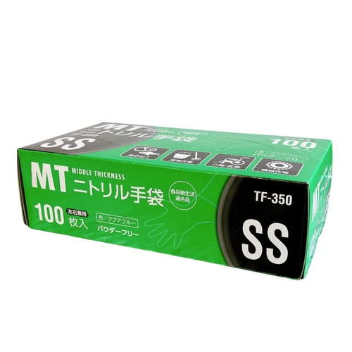 MTニトリル手袋中厚手アクアブルーSS