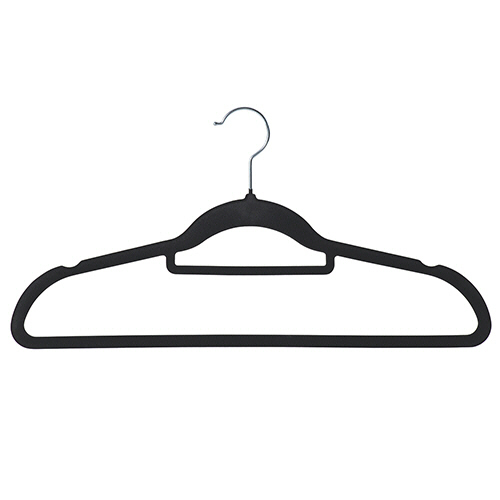 起毛ﾊﾝｶﾞｰ ｽﾘﾑ ﾌﾞﾗｯｸ 1ﾊﾟｯｸ(5本)画像