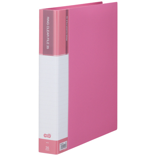 PPｸﾘﾔｰﾌｧｲﾙ(差替式) A4ﾀﾃ 30穴 35ﾎﾟｹｯﾄ付属 背幅48mm ﾋﾟﾝｸ 1冊画像