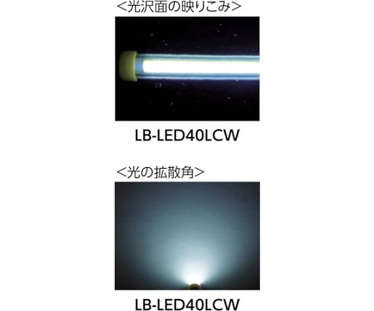 4WLEDコードレスライトセット（防雨・耐薬外筒仕様） 底面が見える角度で設置された、点灯状態のライトが配列された様子