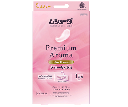かおりムシューダ Premium Aroma 1年間有効 クローゼット用 アーバンロマンス 3個入画像