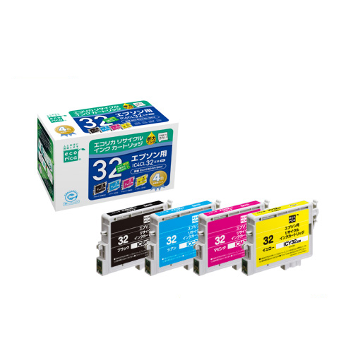 ﾘｻｲｸﾙｲﾝｸ (染料) [ｴﾌﾟｿﾝ:IC4CL32互換] ECI-E324P/BOX 1箱(4個:各1個)画像