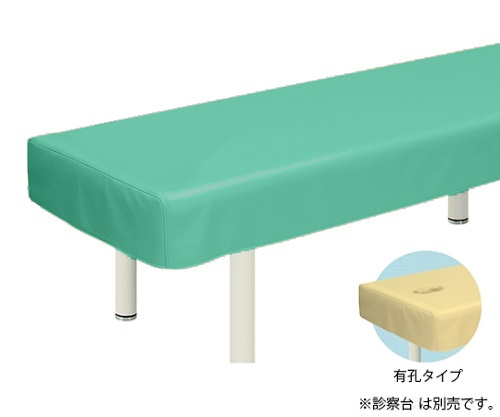 有孔レザー製診察台カバー 幅60×長さ180cm ライトグリーン画像