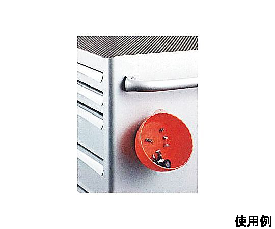 φ114mm マグネットボウル 透明なボウルの側面に大きなマグネットが付いている様子