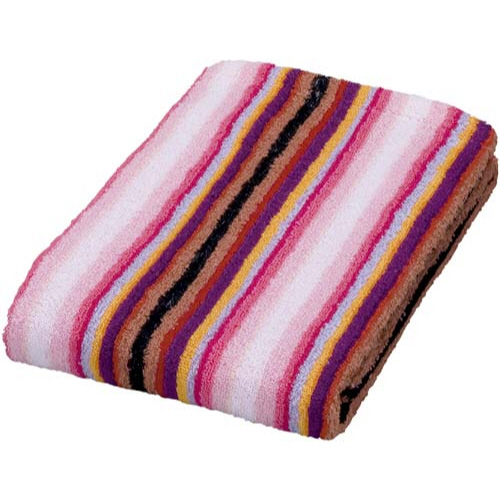 残糸フェイスタオルレッドストライプ　３枚入×５画像