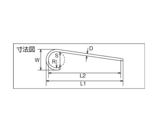 ファンシーSフックツイスト(シルバー)　全長200mm ツイストされた形状のシルバーのフックが正面を向いている状態