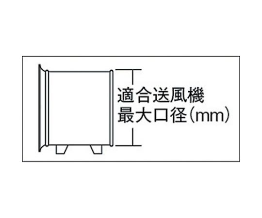フレキシブルダクト　Φ280X長さ5m 白い表面に巻かれた柔軟なダクトが床に置かれた状態、端がゆるく広がっている。