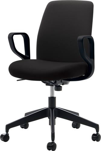 オプティローチェア　背座ブラック　脚ブラック　肘付画像