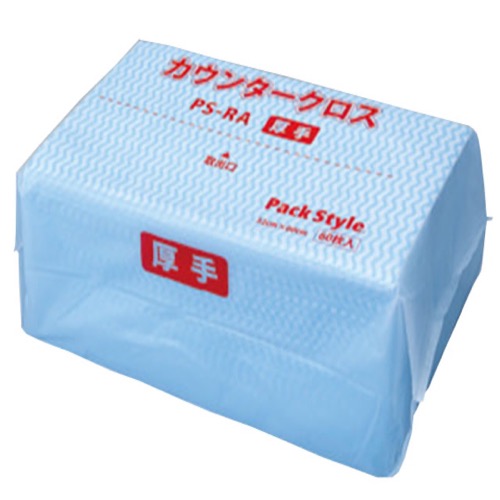 ふきん・クロス PS カウンター クロス ダスター 厚 青 レギュラー パックスタイル画像