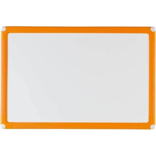 樹脂枠ホワイトボード　オレンジ枠３００×４５０ｍｍ画像