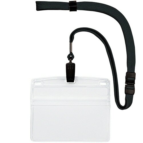 吊り下げ名札(ｸﾘｯﾌﾟ式) ｿﾌﾄﾀｲﾌﾟ ﾖｺ特大ｻｲｽﾞ 黒 1個画像