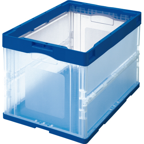 折りたたみｺﾝﾃﾅ 60L ﾀﾞｰｸﾌﾞﾙｰ/透明 1ｾｯﾄ(10台)