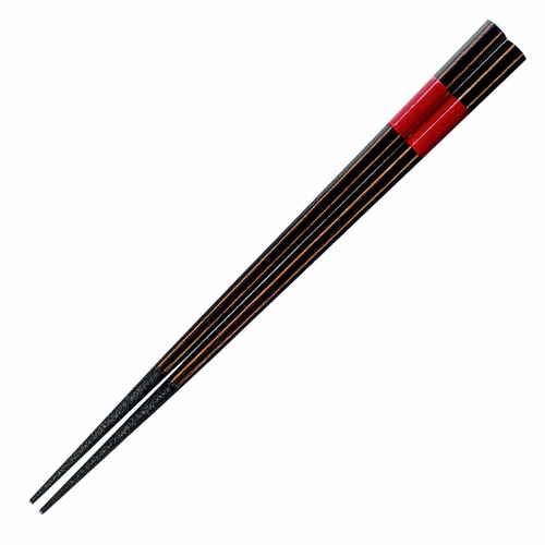 箸 23cm プレミアムアイ トラディショナルライン 乙粋 木製 天然木 漆 黒画像