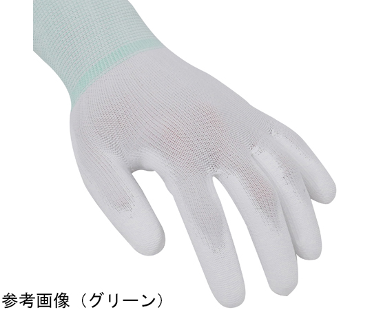 ウレタン背抜き手袋 ホワイト 10双組 SS 白い手袋が重ねてビニールパッケージに入れられ、手のひら側のウレタンコーティングが上を向いて見える状態