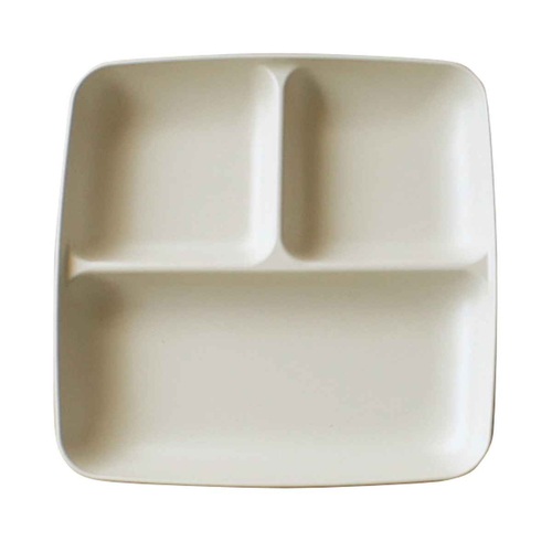 ランチプレート 23cm スクエア MIN FARG 子供 食器 プラスチック 子供用食器 食洗機対応 スタッキング グレー画像
