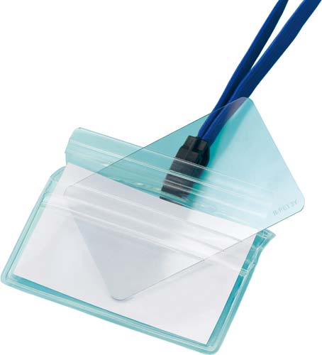 吊り下げ名札セット（カードプロテクト）青１０個