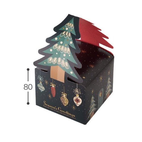 贈答箱 クリスマスオーナメント ギフトボックス-1(10枚) ヘッズ 色とりどりのクリスマスオーナメントが詰め込まれたギフトボックスの側面