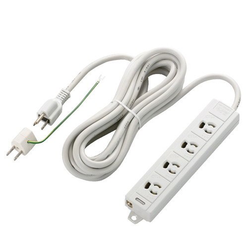 ﾏｸﾞﾈｯﾄ付抜け止めﾀｯﾌﾟ 3P･4個口 5.0m RoHS指令準拠(10物質) 1個画像