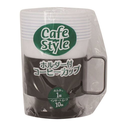 カップホルダー ホルダー付コーヒーカップ(ホルダー1個・カップ10個) アートナップ [ケース販売]画像