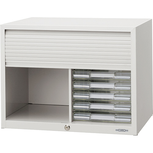 ｼｬｯﾀｰ扉付ﾚﾀｰｹｰｽ A4ﾀﾃ 7段ｺﾝﾋﾞ ﾗｲﾄｸﾞﾚｰ 1台画像