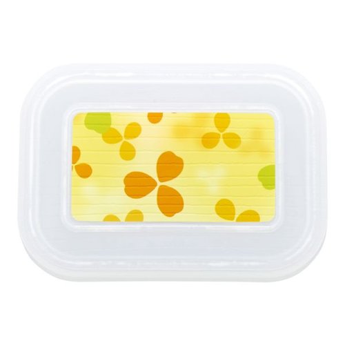 食器 BR-509 [本体]ワイン [蓋]透明・クローバー(イエロー) タカギ産業 [ケース販売] 透明な蓋が付いたワイン用食器が、クローバー模様のイエローカラーで整然と並べられている様子