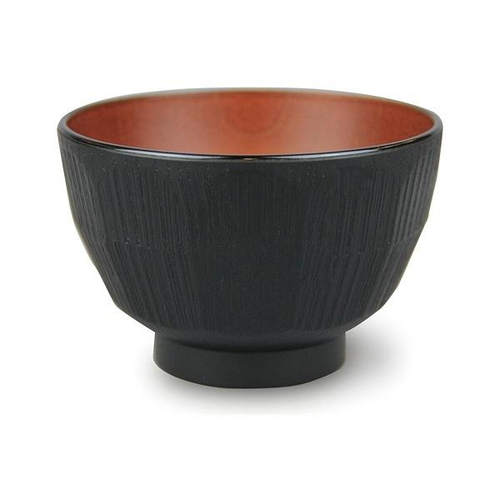 汁椀 360ml 抗菌 はつり亀甲 食器 和食器 お椀 ブラック画像