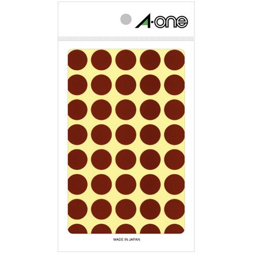 ｶﾗｰﾗﾍﾞﾙ 丸型 直径15mm 茶 1ﾊﾟｯｸ(560片:40片×14ｼｰﾄ)画像