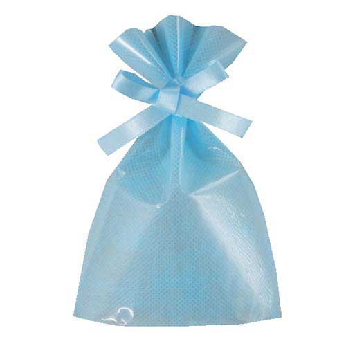 ソフトバッグクリア 2穴リボン巾着 S1 パステルブルー画像