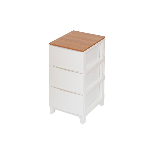 チェスト ルームスシェード木天板 3段 ホワイト画像