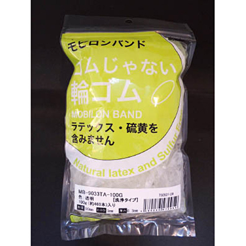 S日清紡 ﾓﾋﾞﾛﾝﾊﾞﾝﾄﾞ90×3×0.3透明/洗浄ﾀｲﾌﾟ100g 1袋(460本)