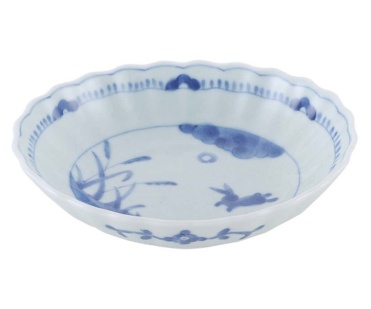 和食器コレクション　染うさぎ　楕円鉢画像