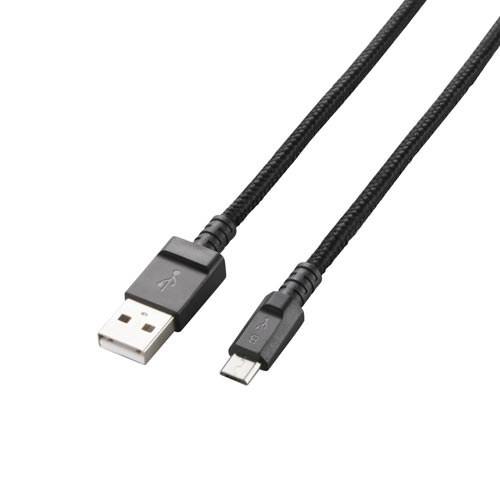 ｍｉｃｒｏＢケーブル２Ａ高耐久　０．８ｍ　ブラック画像