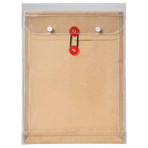 ﾏﾁﾋﾓ付ﾋﾞﾆｰﾙ保存袋 ﾚｻﾞｯｸ 角2 184g/m2 茶 1枚画像